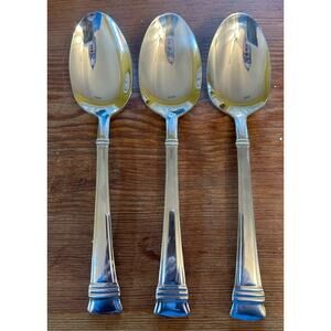 Wallace Zenith Frost Glossy Dinner Spoons Set of 3 heavy stainless steel 18/10